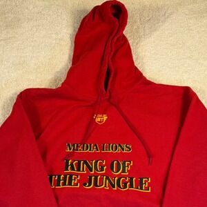 Battle Tek Media Lions King‎ of the Jungle Wrestling Red Hoodie Sweatshirt Mens